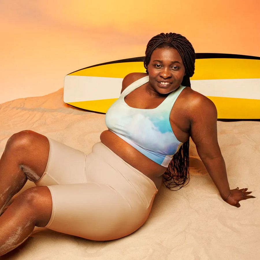 Blur cloud rainbow Design Longline Sports Bra - v1 product image (6)