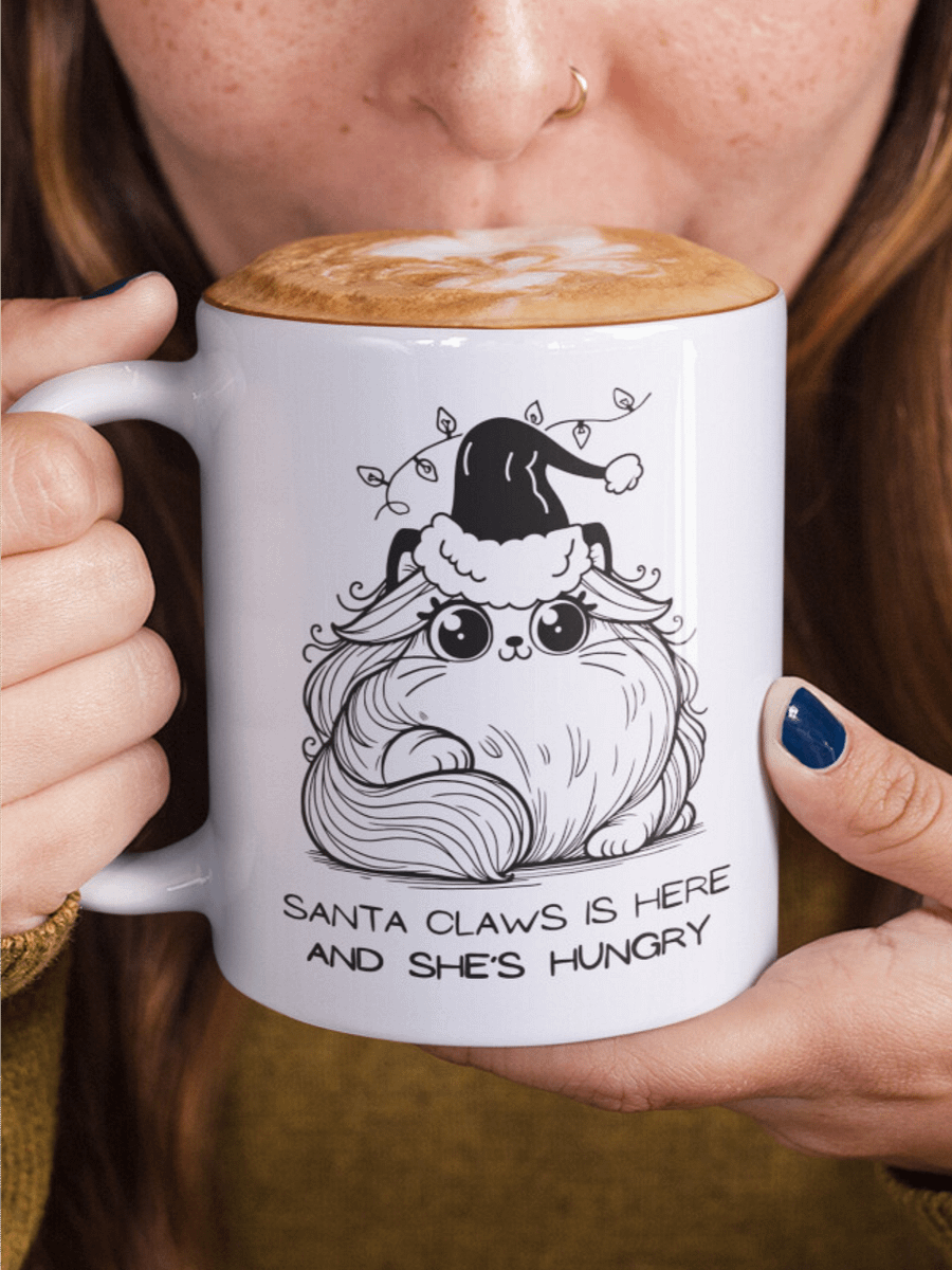 Santa Claws Hungry Cat Christmas Mug product image (2)