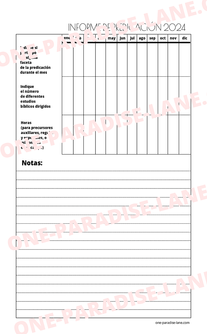 2024 Informe de Predicación product image (1)
