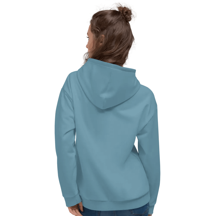 Plain Medium Light Blue Soft Summer Unisex Recycled Polyester Heavyweight Premium Hoodie by Treasure Pie product image (10)