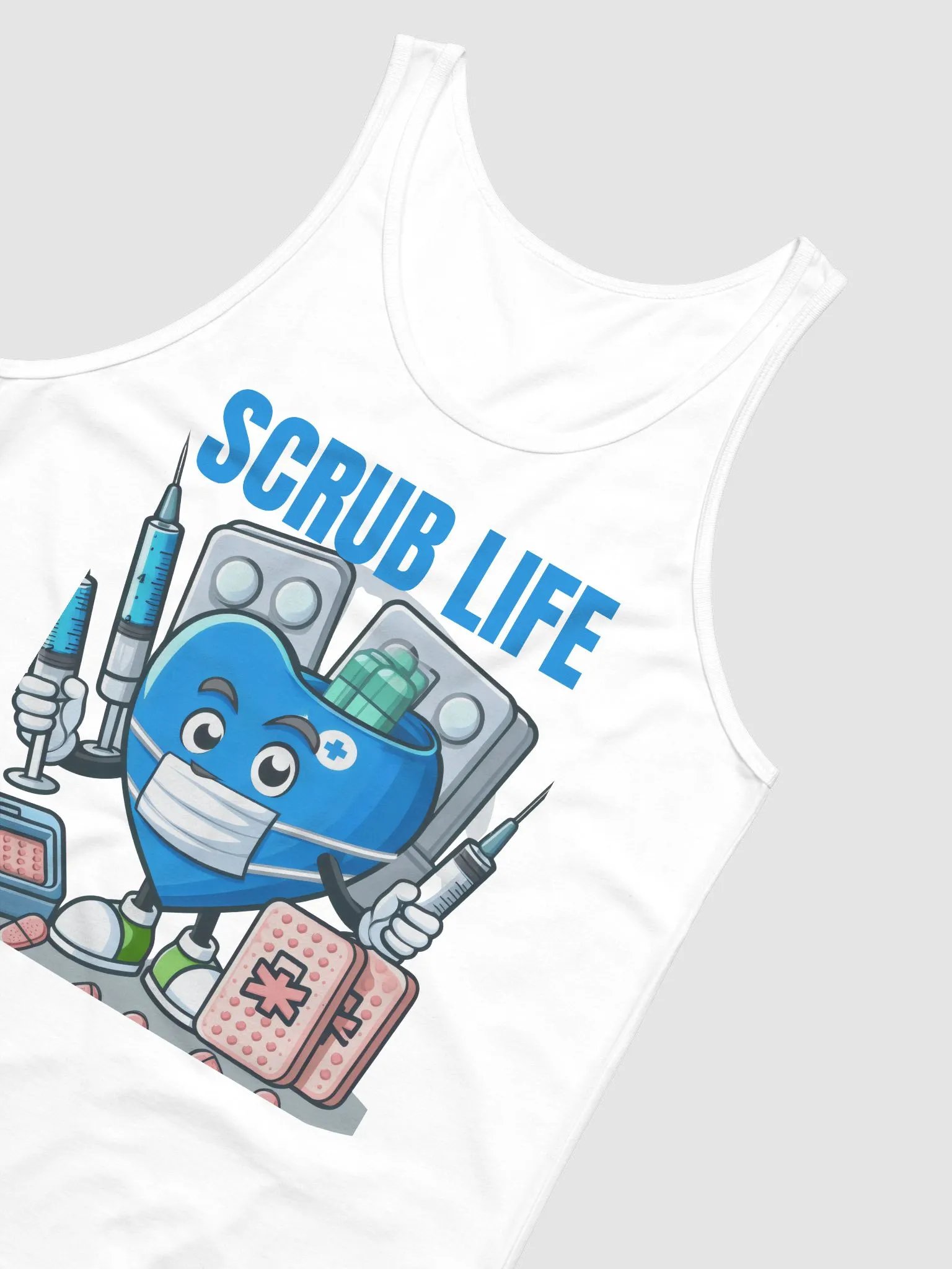 Syringe, heart, mask , and cartoon Tank product image (32)