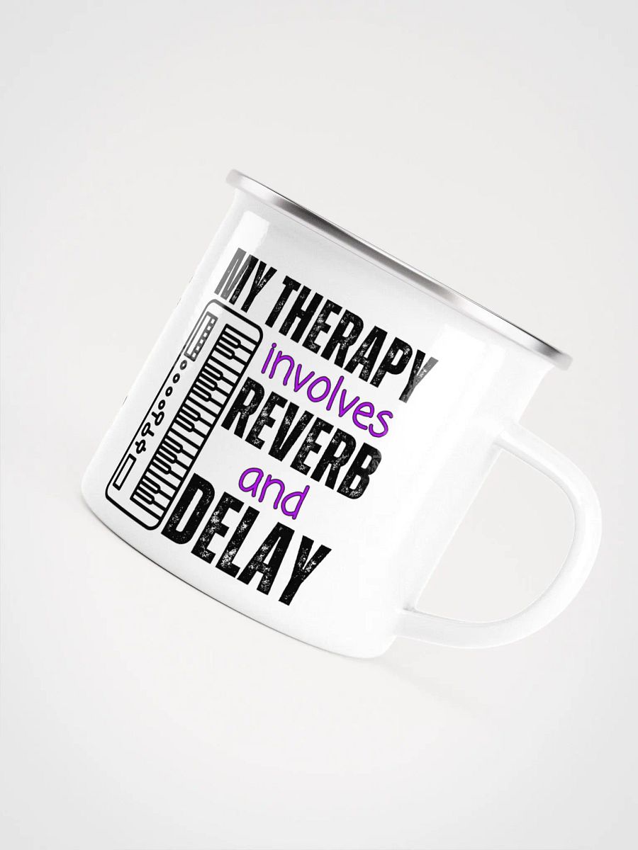 "My Therapy Involves Reverb and Delay" Enamel Coffee Mug product image (5)