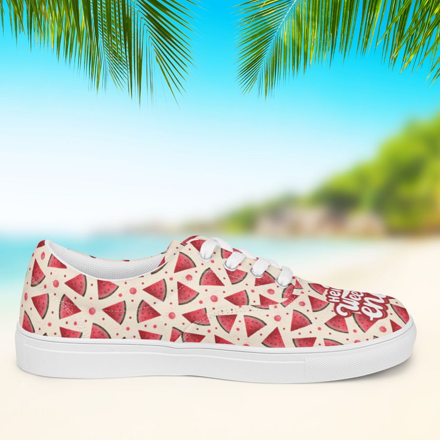 Hello Weekend Watermelon All Over Print Canvas Shoes product image (12)