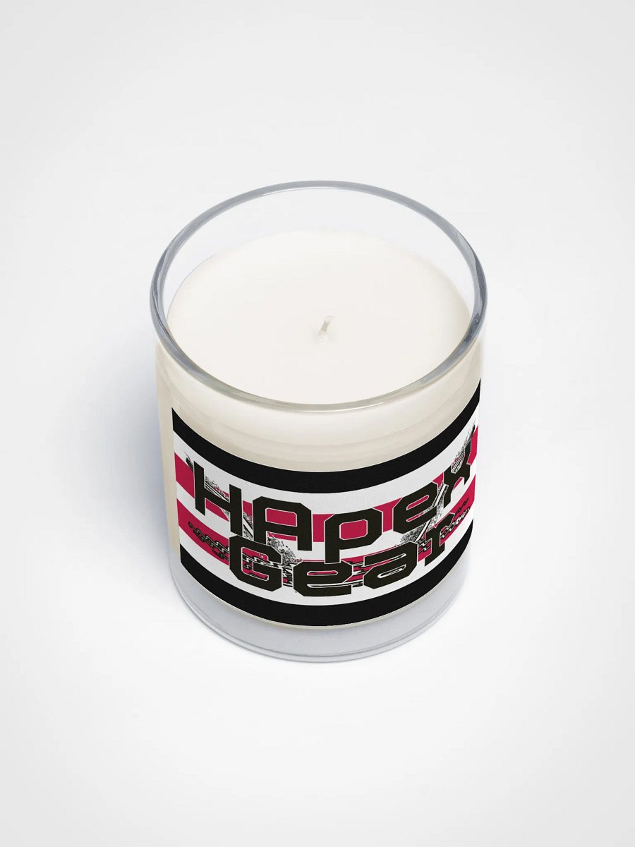 Black HApex Gear White Logo - Soy Wax Candle In A Clear Glass Jar product image (3)