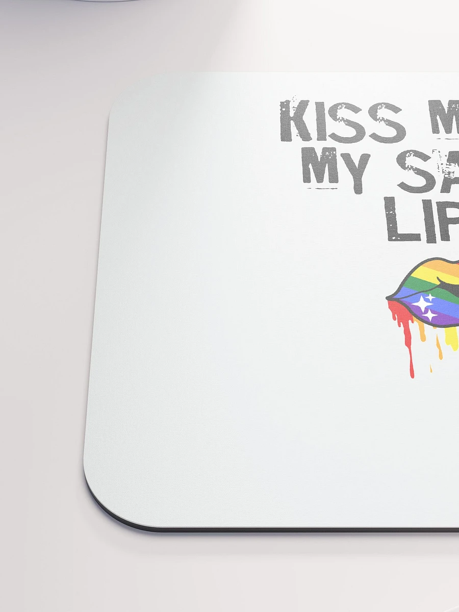 LGBTQ+ Mousemat Kiss Me On My Salty Lips Rainbow (white) product image (6)