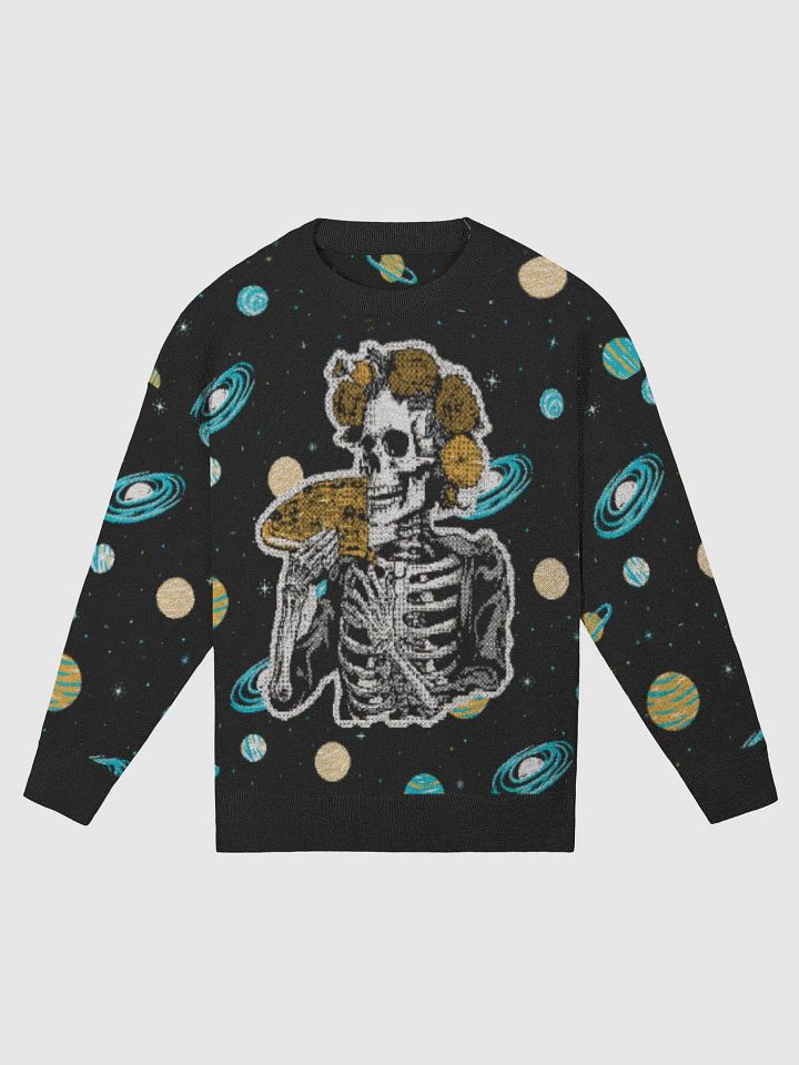 Cosmic Calavera: Pizza Space Knit Sweater product image (1)