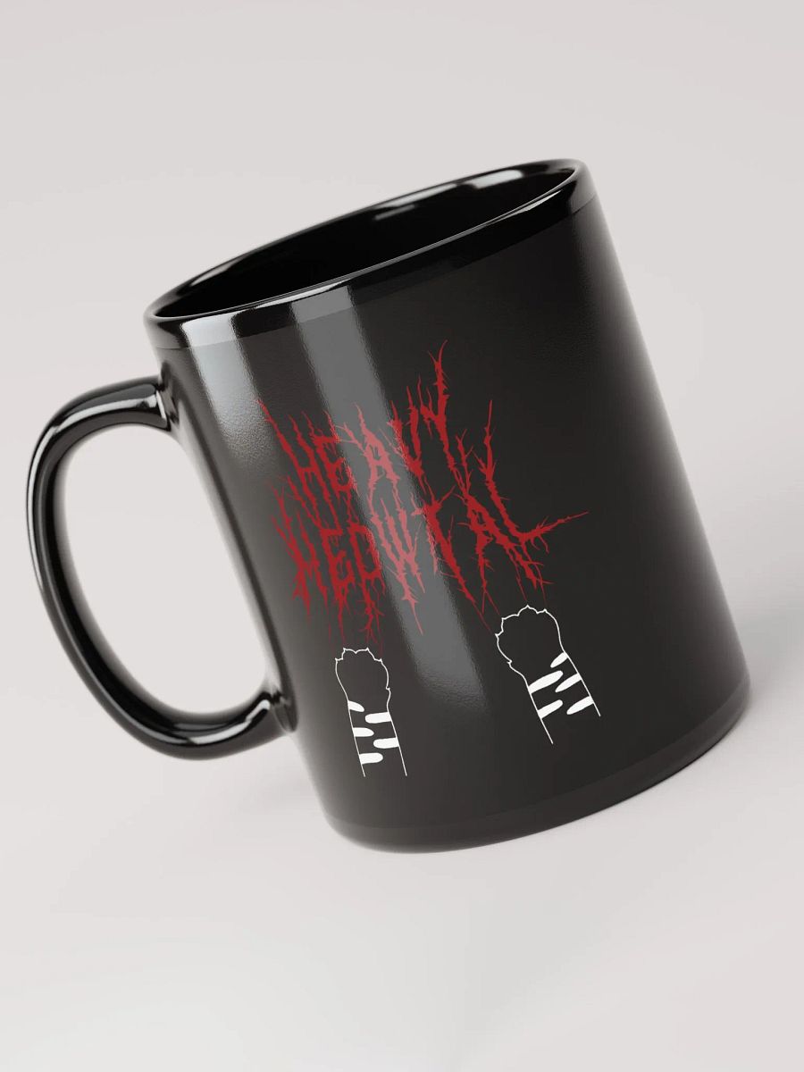 Heavy Meowtal 11oz black mug for metalheads and cat lovers product image (5)