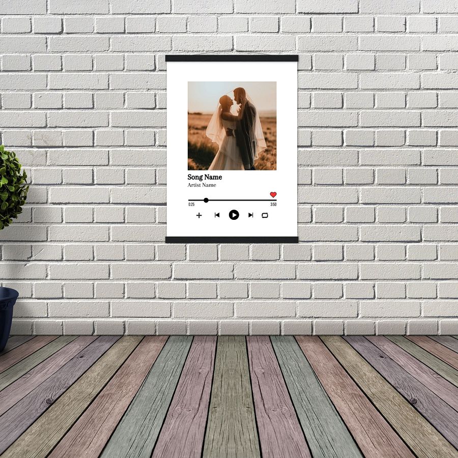 Personalised Music Player Plaque Favourite Song Canva Template product image (6)