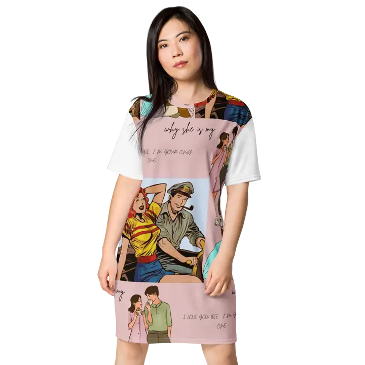 Vintage Comic All-Over Print Dress product image (1)