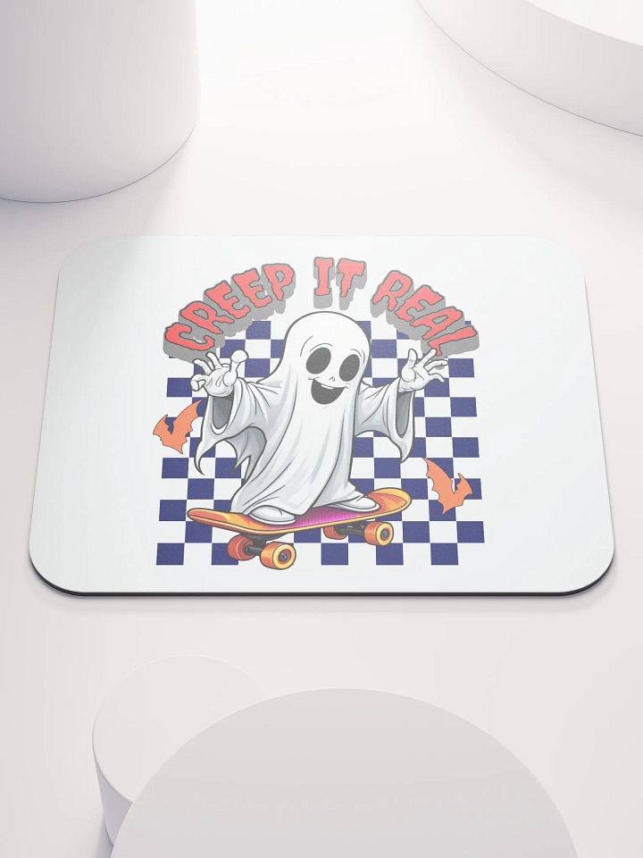 Creep It Real Skateboarding Ghost Mouse Pad product image (1)