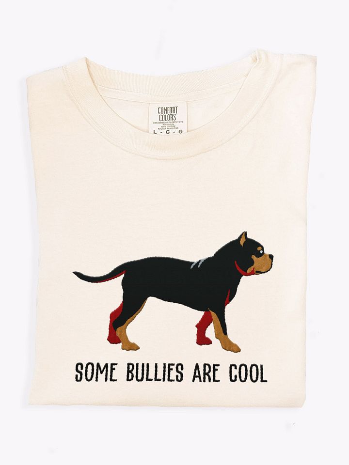 Some Bullies Are Cool T-Shirt(Embroidered) of an American Bully(Black & Tan) product image (1)