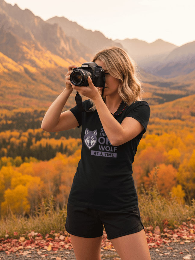 Saving The Wild One Wolf At A Time-Women's Relaxed V-Neck T-shirt product image (2)