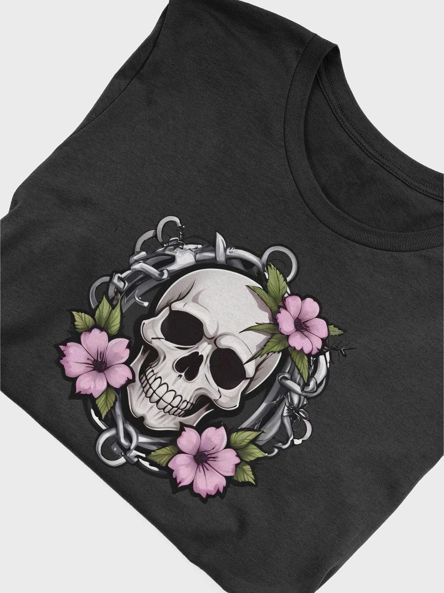 Skull with Pink Flowers and Chains T-shirt product image (4)