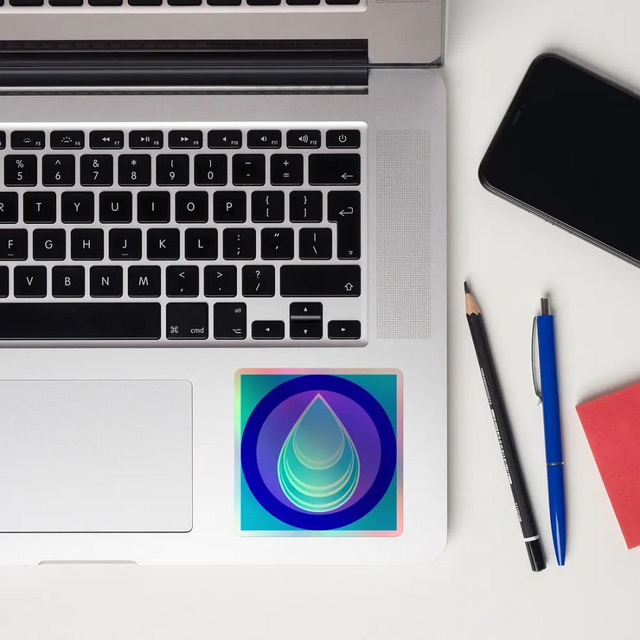aqua drop holo sticker product image (12)