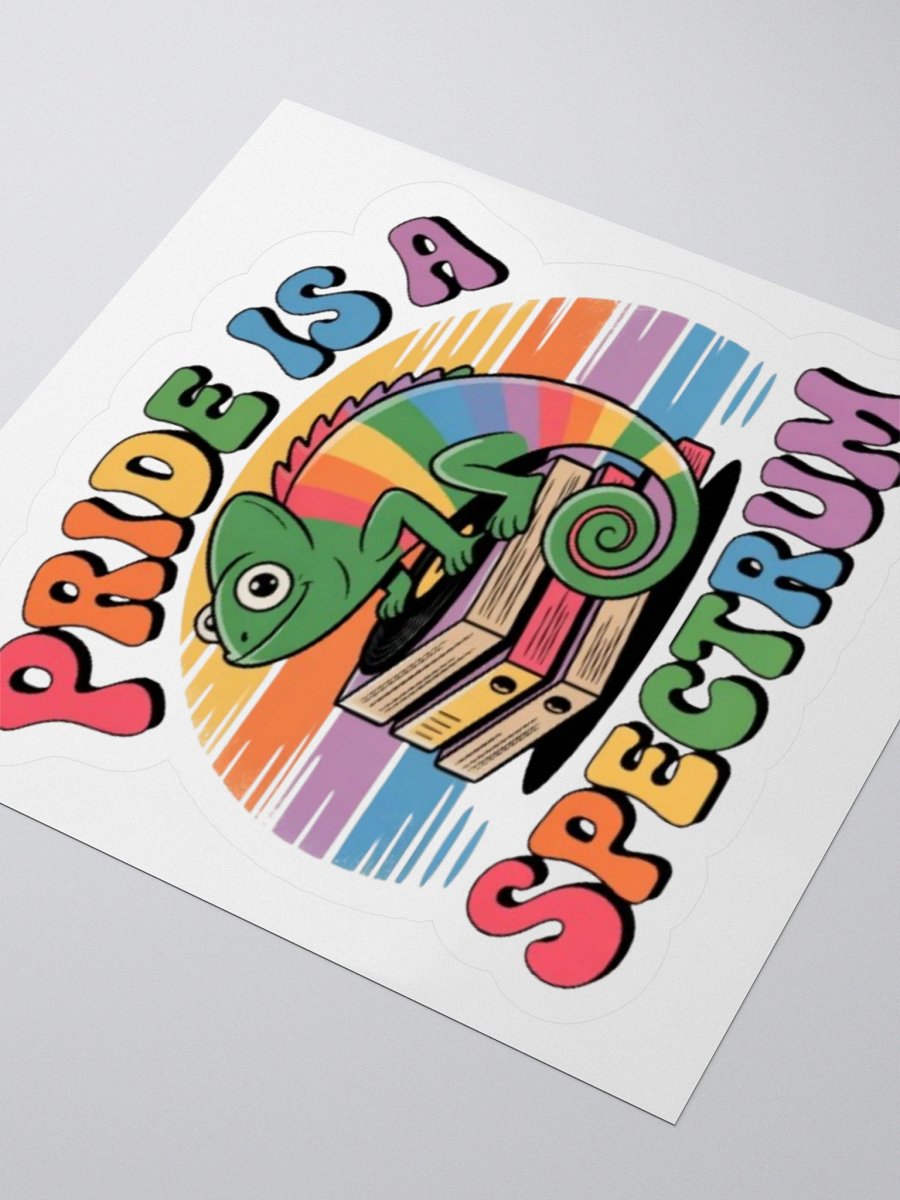 Pride is a Spectrum Sticker - Rainbow Chameleon on Books Design product image (8)