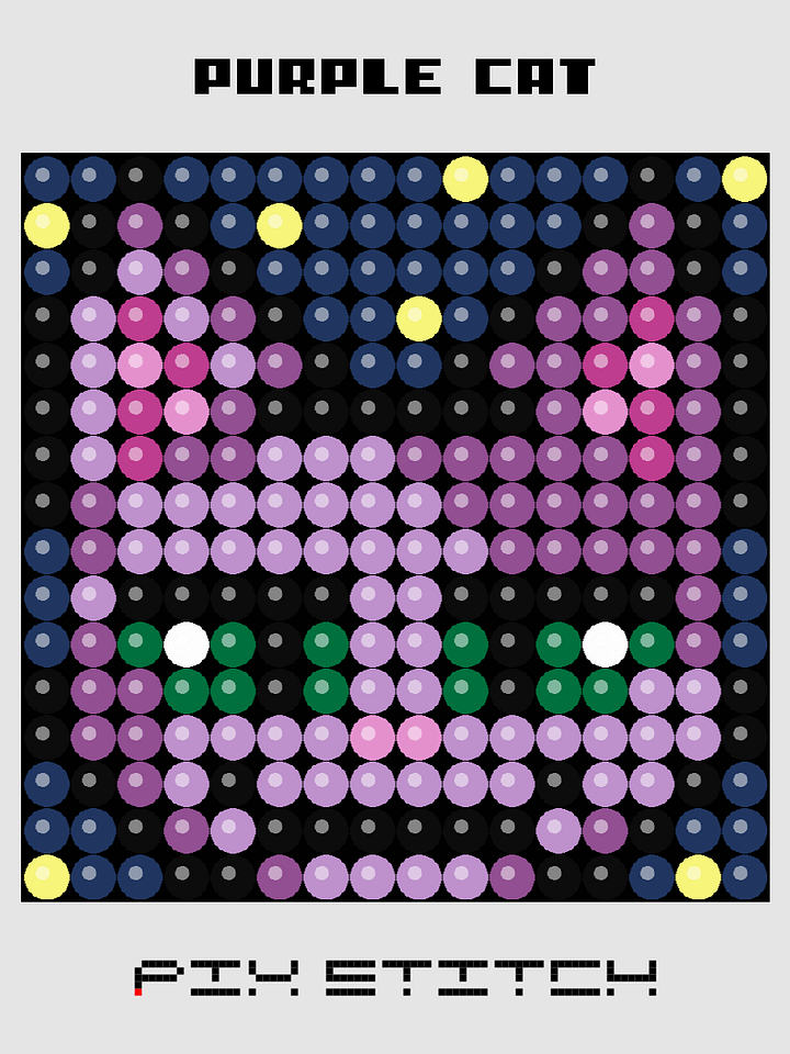 Purple Cat Pixel Art product image (1)