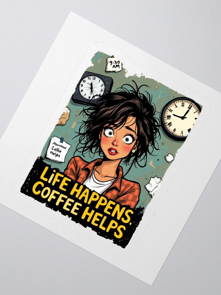 Life Happens Coffee Helps Kiss Cut Stickers product image (5)