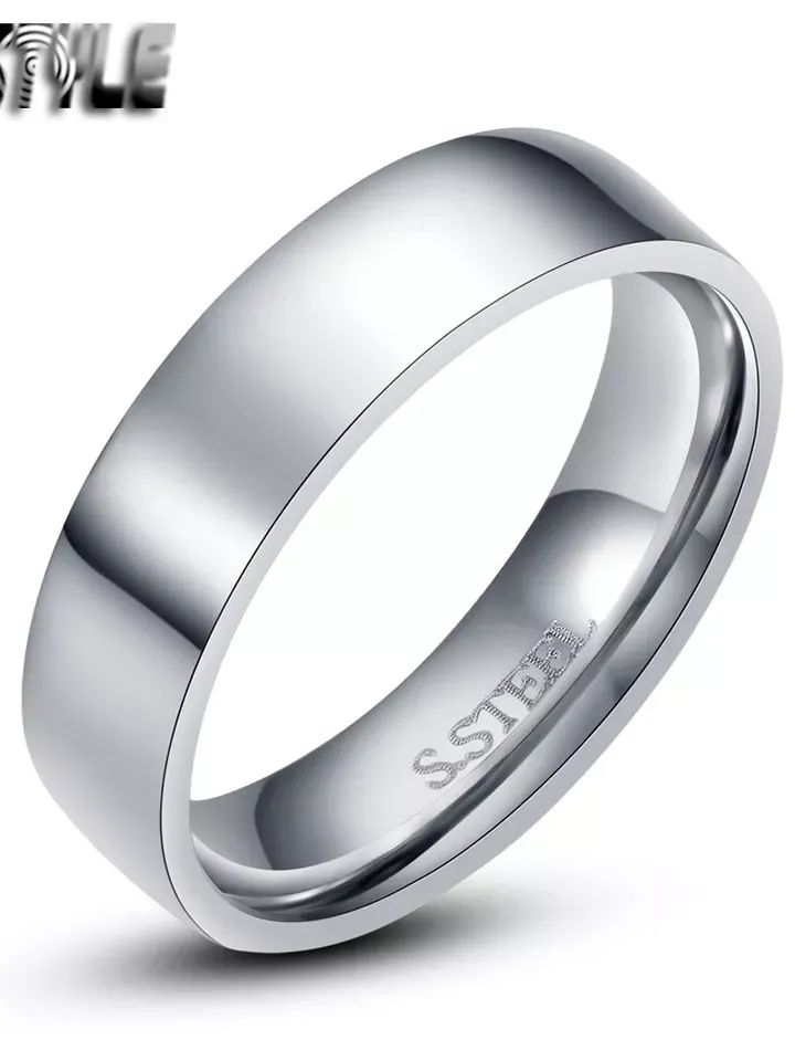 TTstyle Silver Stainless Steel Comfort fit Wedding Band Ring 2mm-14mm Size 3-15 product image (3)