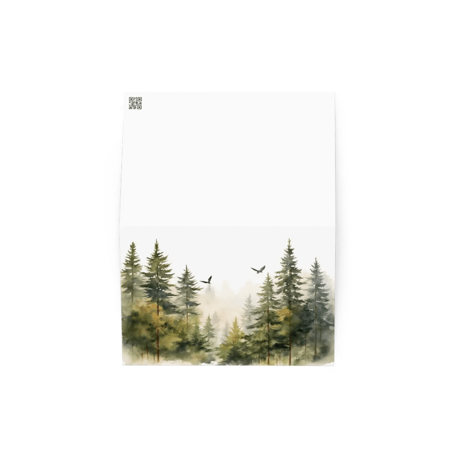 All-Occasion Greeting Card: Flying Birds Over Fir trees product image (2)