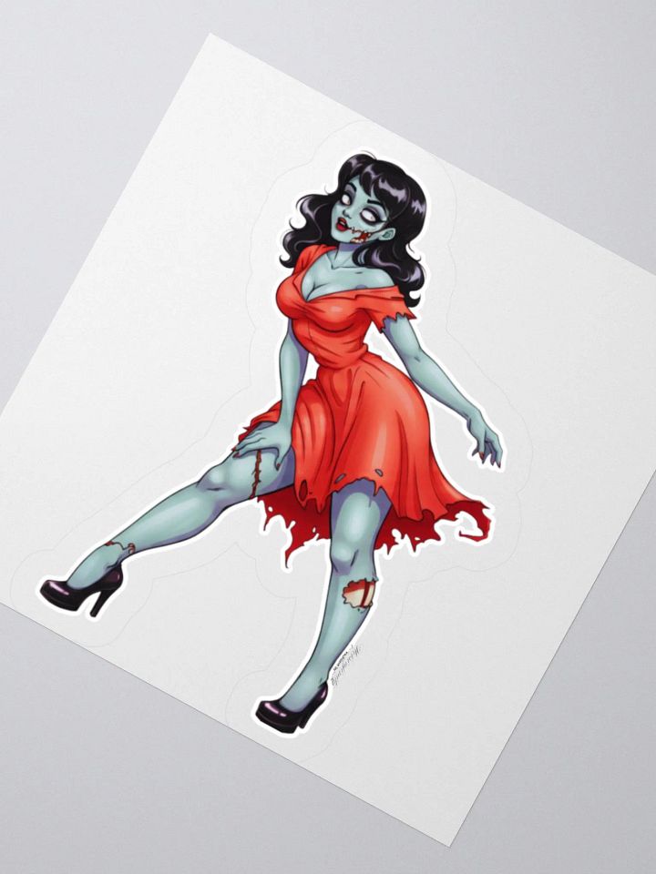 V1 Zombie Pinup Kiss Cut Stickers (White Edge) product image (2)