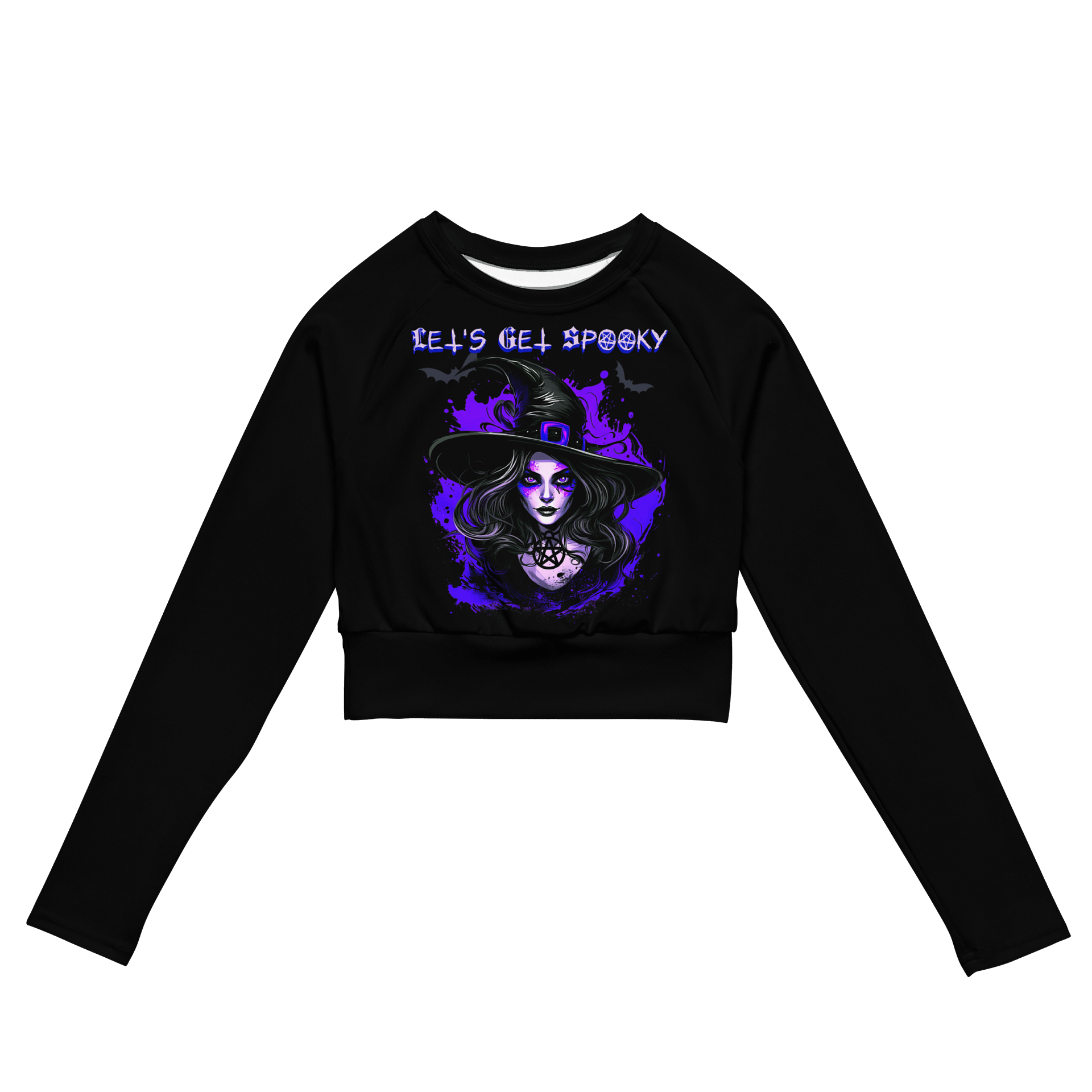 let's get spooky women's long sleeve crop top product image (1)