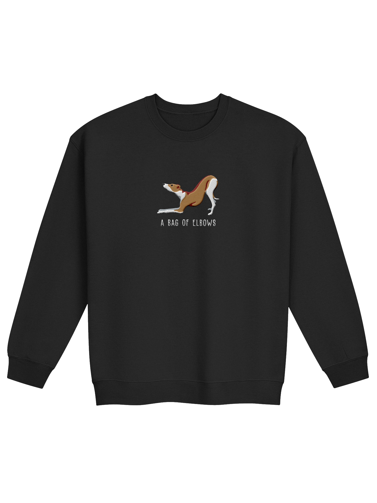 A Bag of Elbows Sweatshirt (Embroidered) of an Italian Greyhound(Tan & White) product image (4)