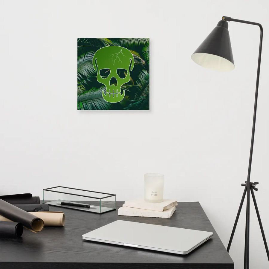 Endangered Species - Mexico - Tropical Mystery Green Skull Canvas Art product image (11)