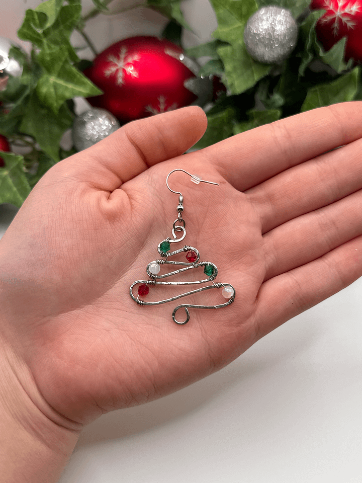 Christmas Tree Wire-Wrapped Earrings product image (2)