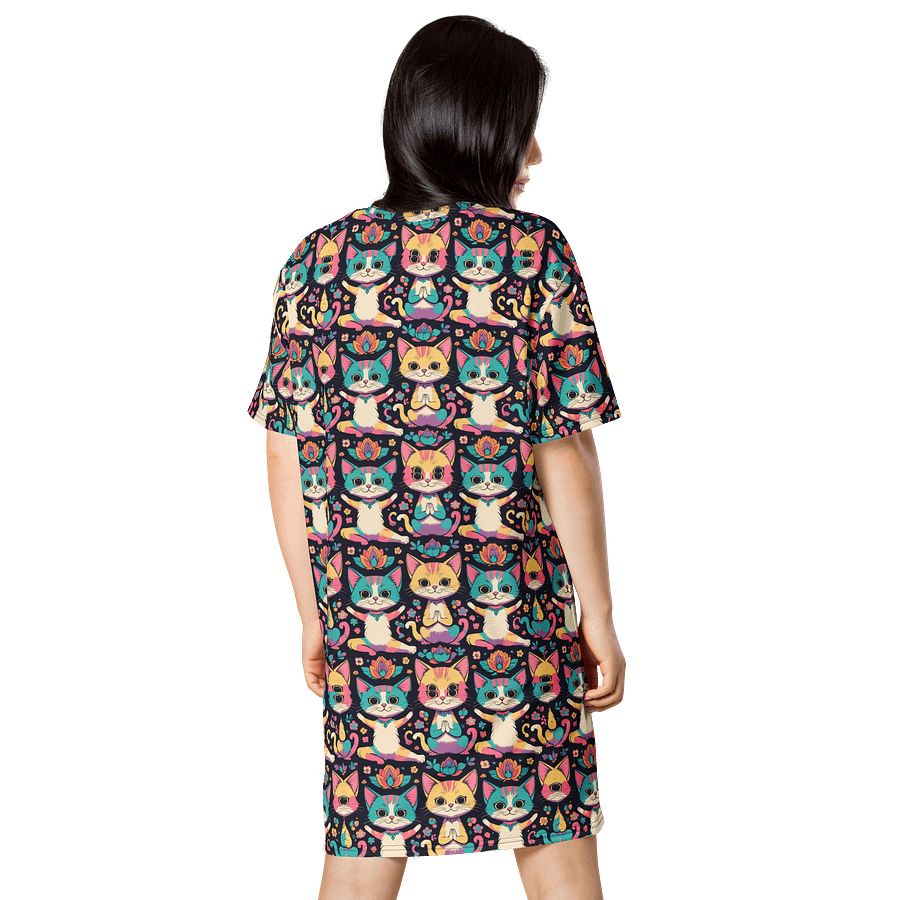 Hippy Yoga Cat T-Shirt Dress product image (2)