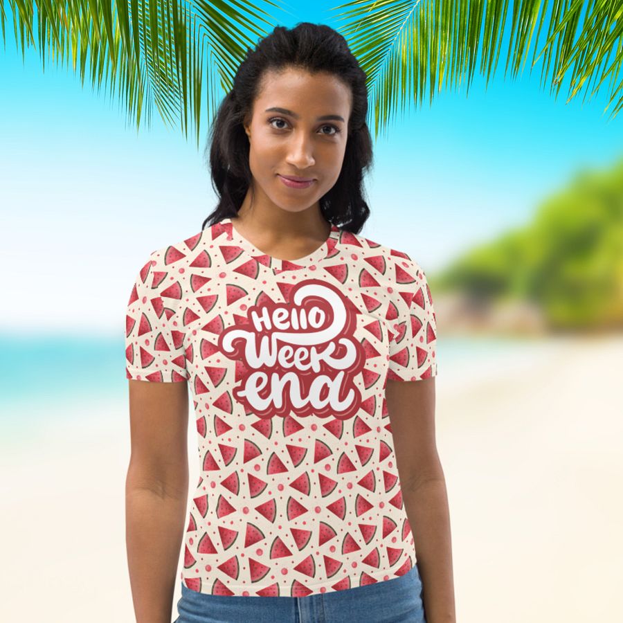 Hello Weekend Watermelon All Over Print T-shirt product image (9)