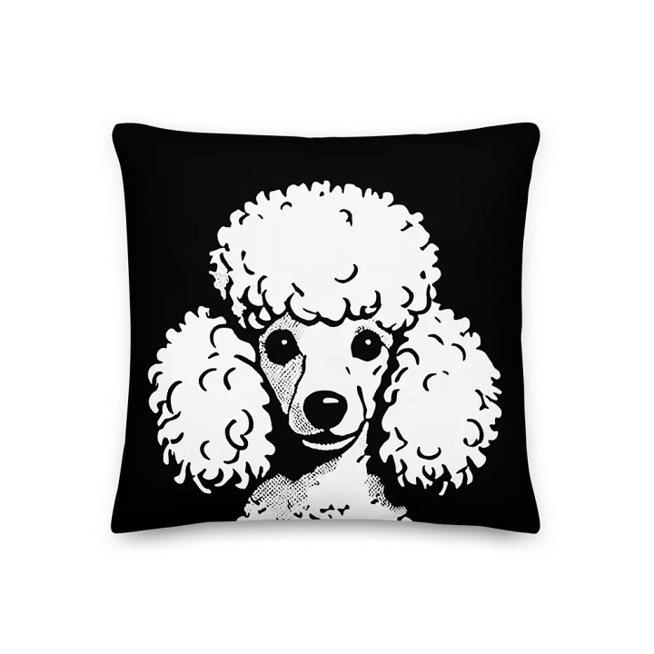 Pop Art Poodle Black & White Pillow product image (1)