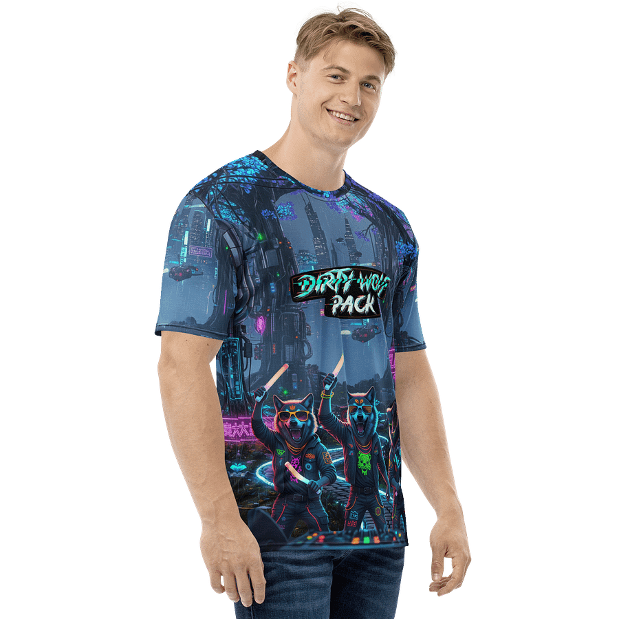Neon Cyber Wolves All-Over T-Shirt product image (3)