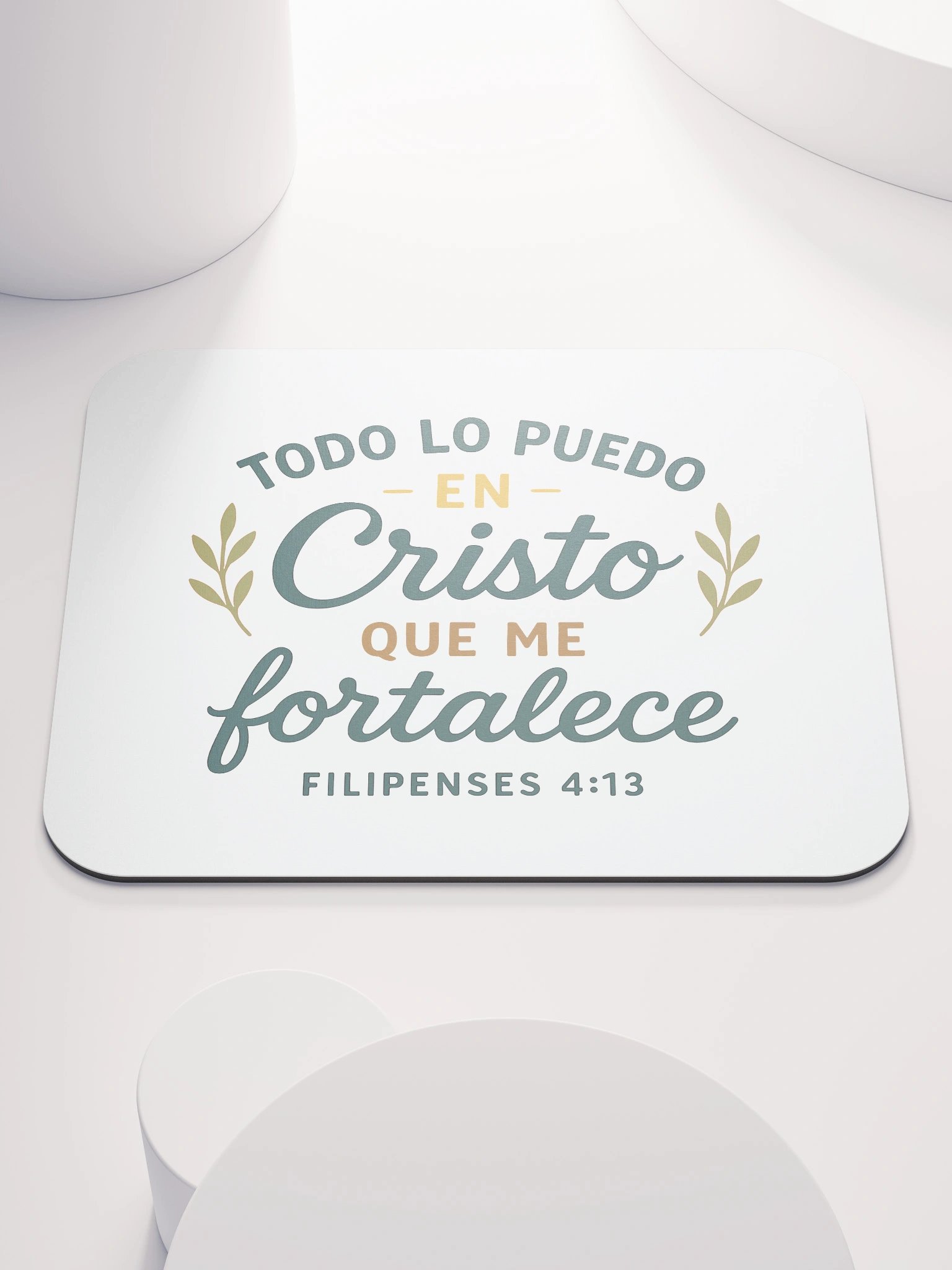 Faith Mouse Pad – “Todo lo puedo en Cristo” – Spanish Christian Design product image (1)