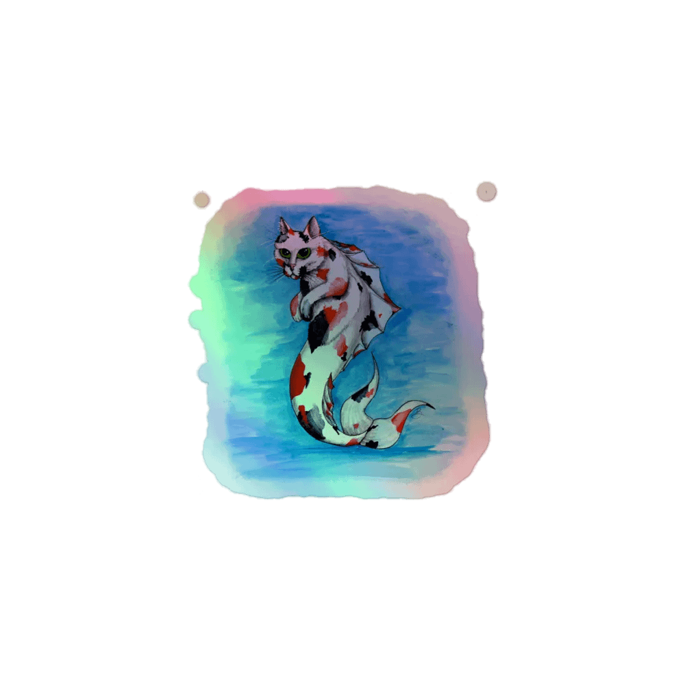 Mermeow Calico Holo Sticker product image (1)