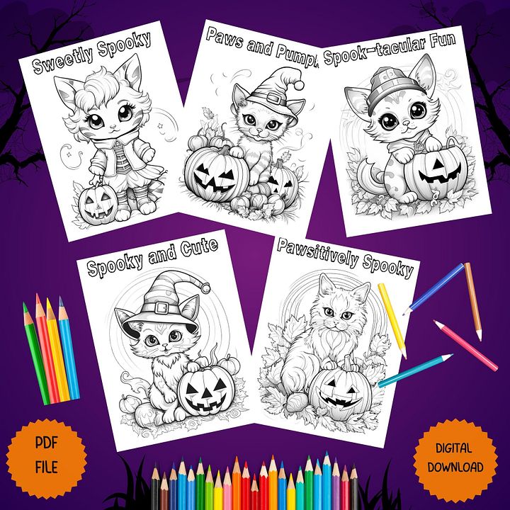 Halloween Cats Coloring Book product image (2)