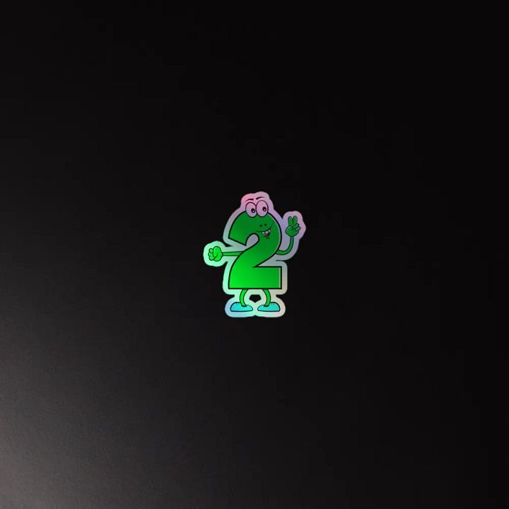 Vibrant Victory Number 2 Holographic Sticker product image (4)
