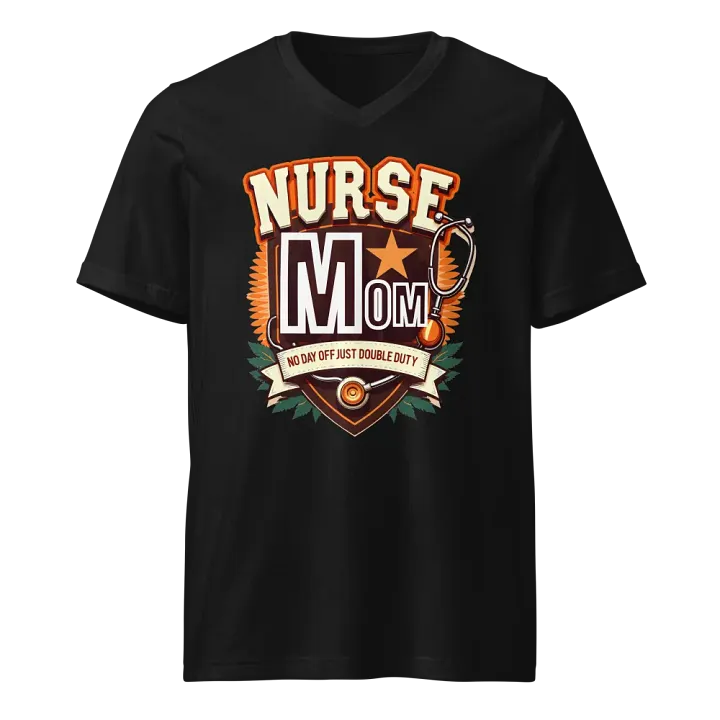 Double Duty Nurse Mom V-Neck Tee product image (1)