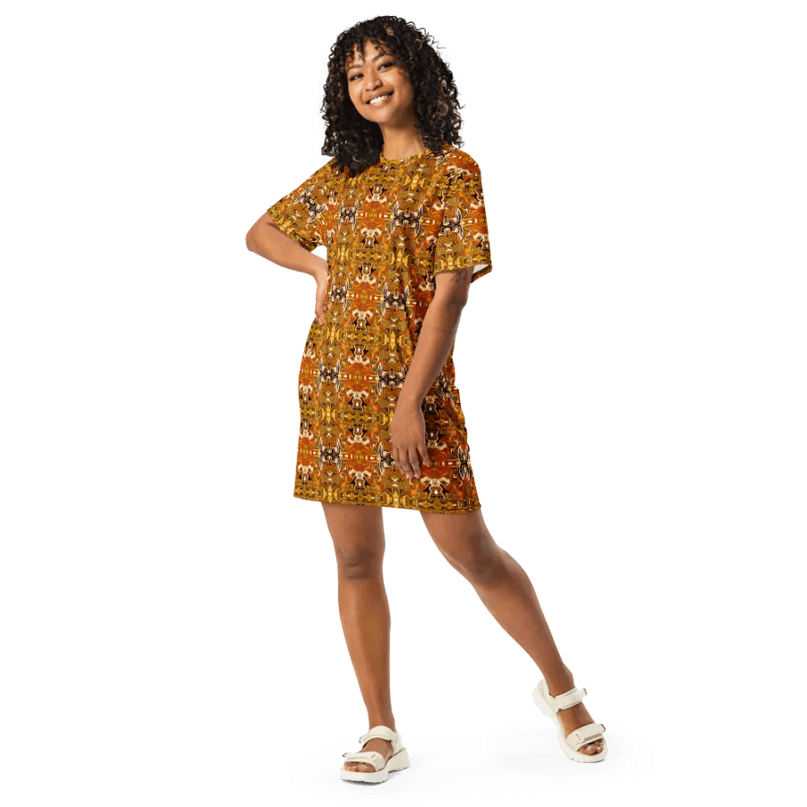 Brown African Inspired T-Shirt Dress product image (10)