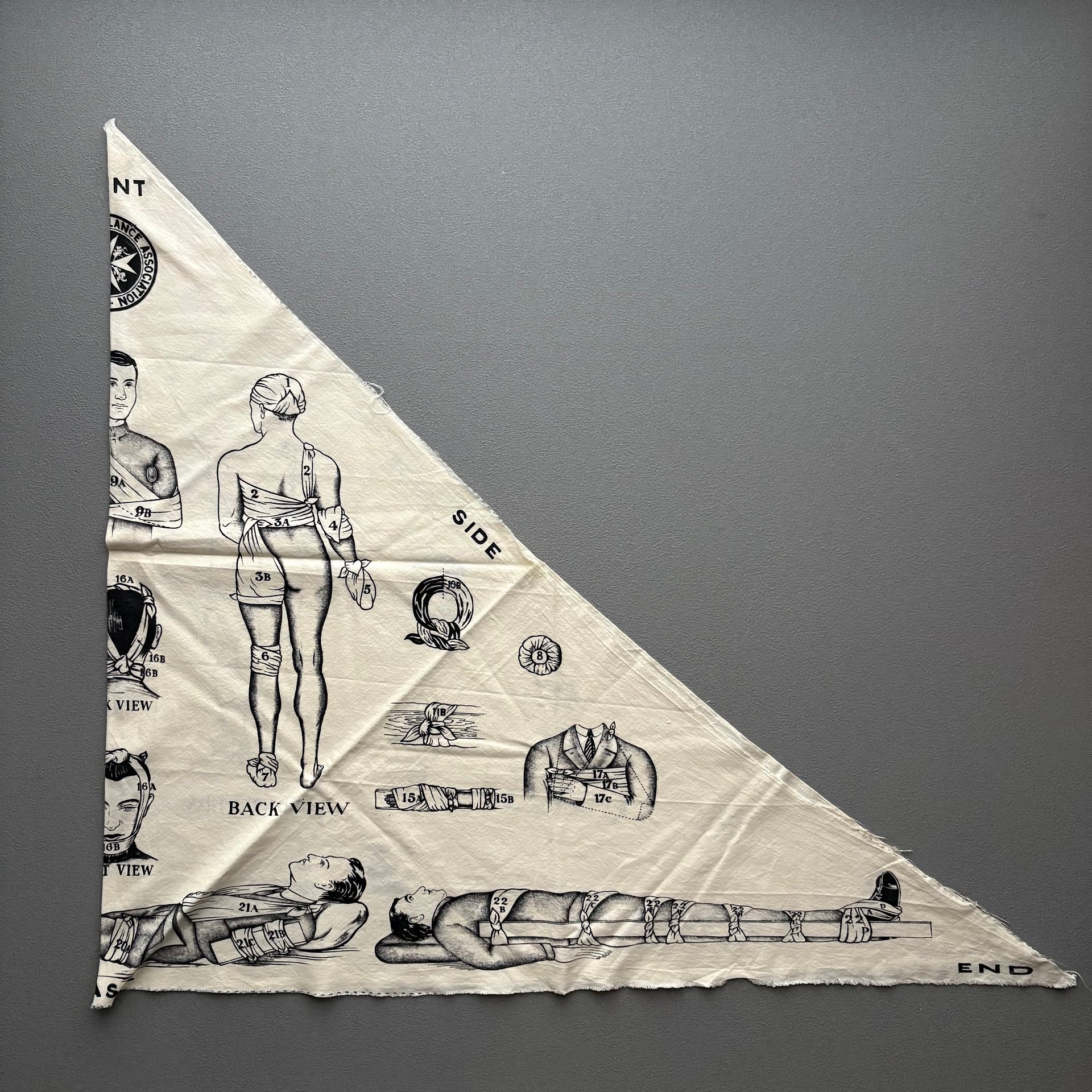 ビンテージ ST JOHN AMBULANCE エスマーチ包帯 バンダナ 三角巾 1910s20s30s40s ホスピタル イギリス軍 バンテージ product image (8)