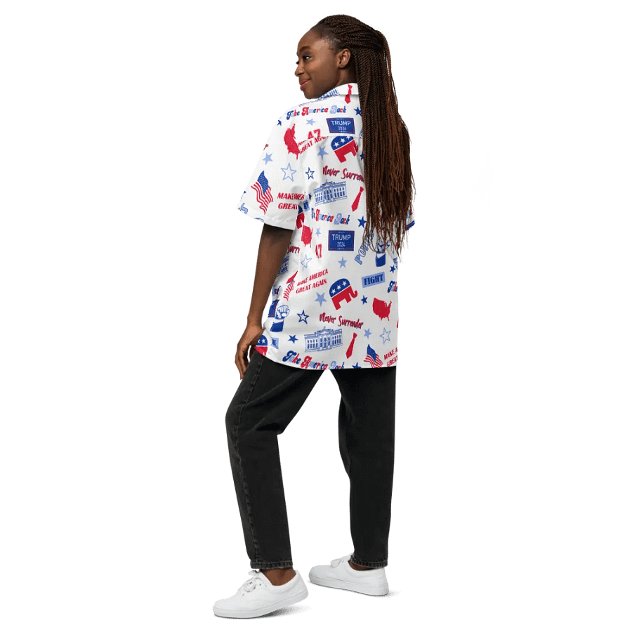 Trump 2024 Election-Themed White Pattern Hawaiian Shirt - Patriot Trump Supporter Make America Great Again product image (12)