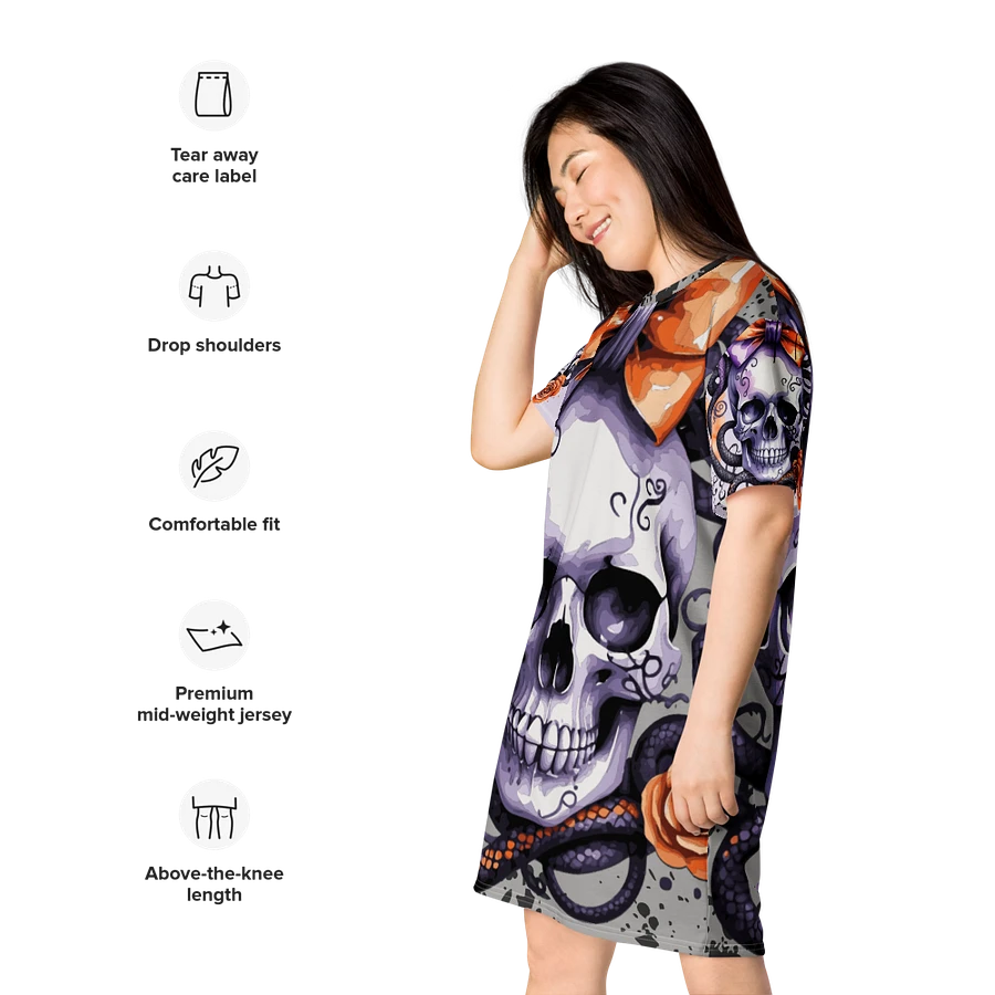 Coquette Style Skull and Snake T-Shirt Dress product image (3)