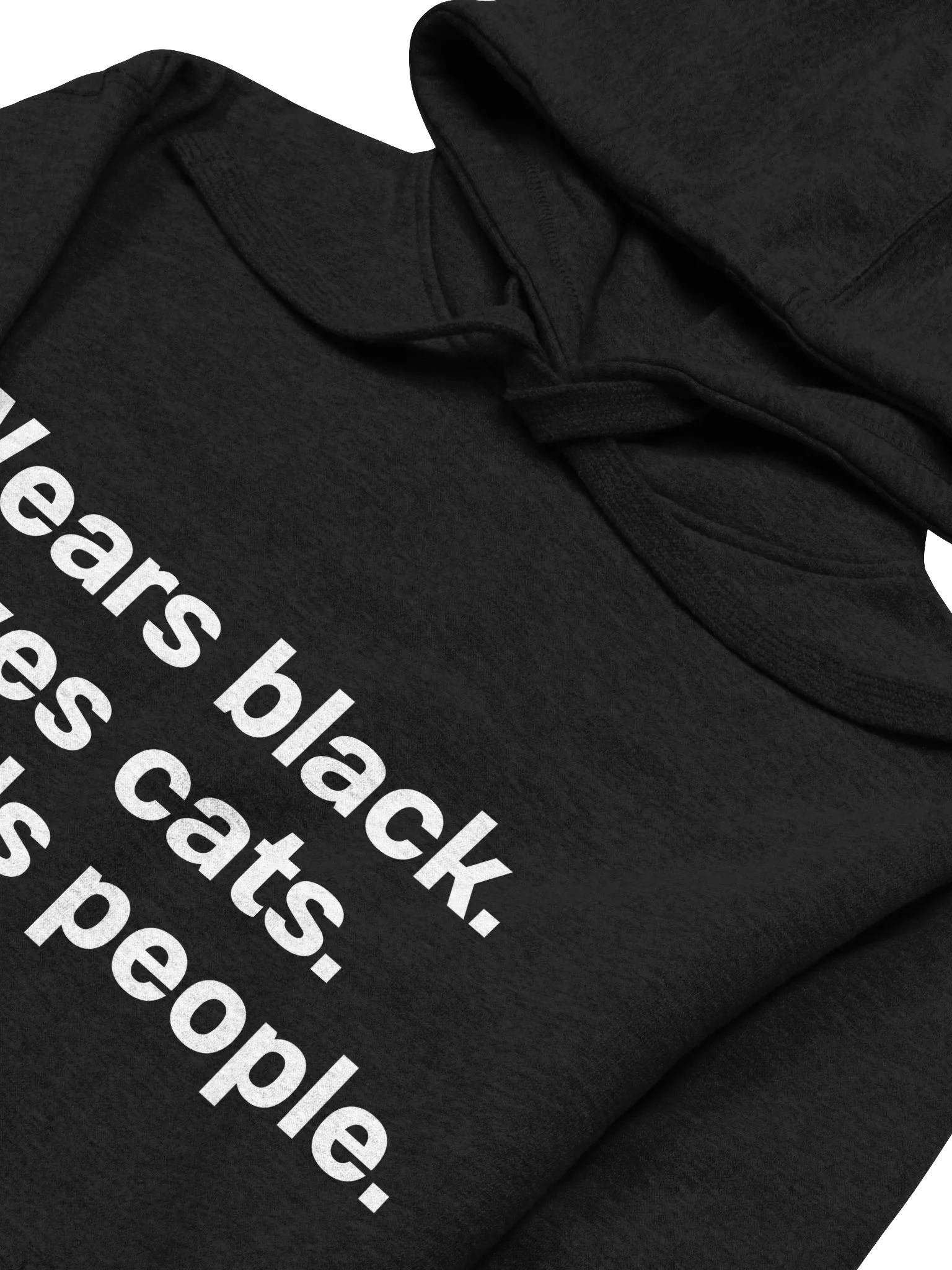Wears black. Loves cats. Avoids people. Hoodie product image (3)