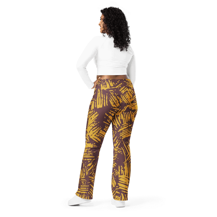 Mustard Strokes Flare Leggings product image (3)