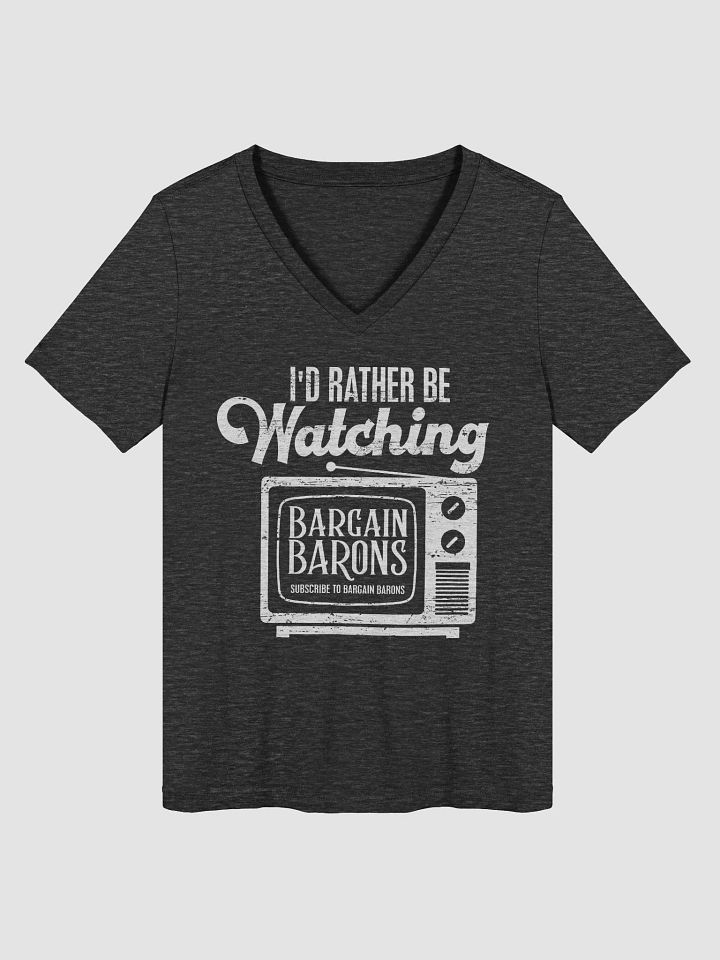 I'D RATHER BE WATCHING BB (Ladies' V-Neck - Dark) product image (3)