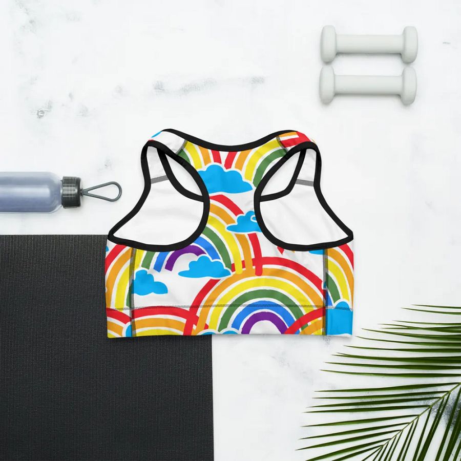 Whimsical Rainbow Clouds Sports Bra product image (8)