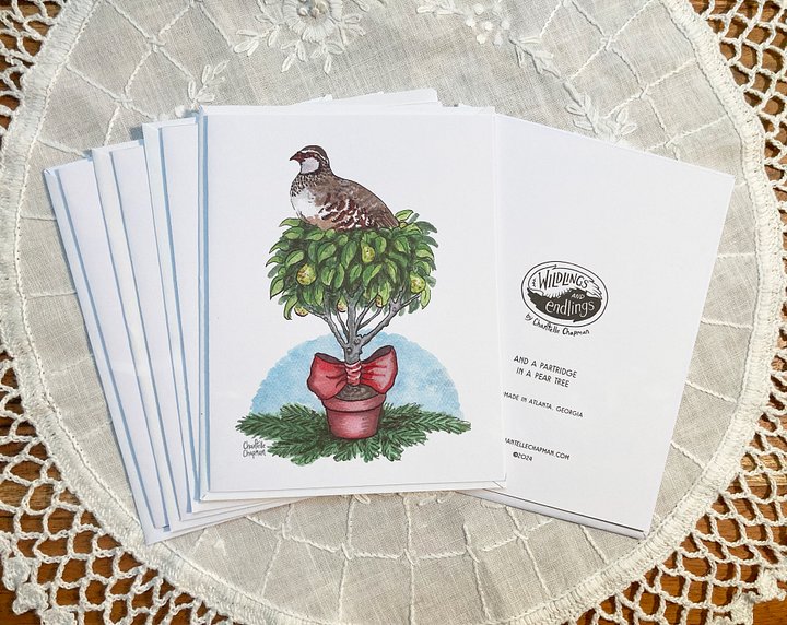 And a Partridge in a Pear Tree - Set of 5 A2 Notecards with Envelopes product image (2)