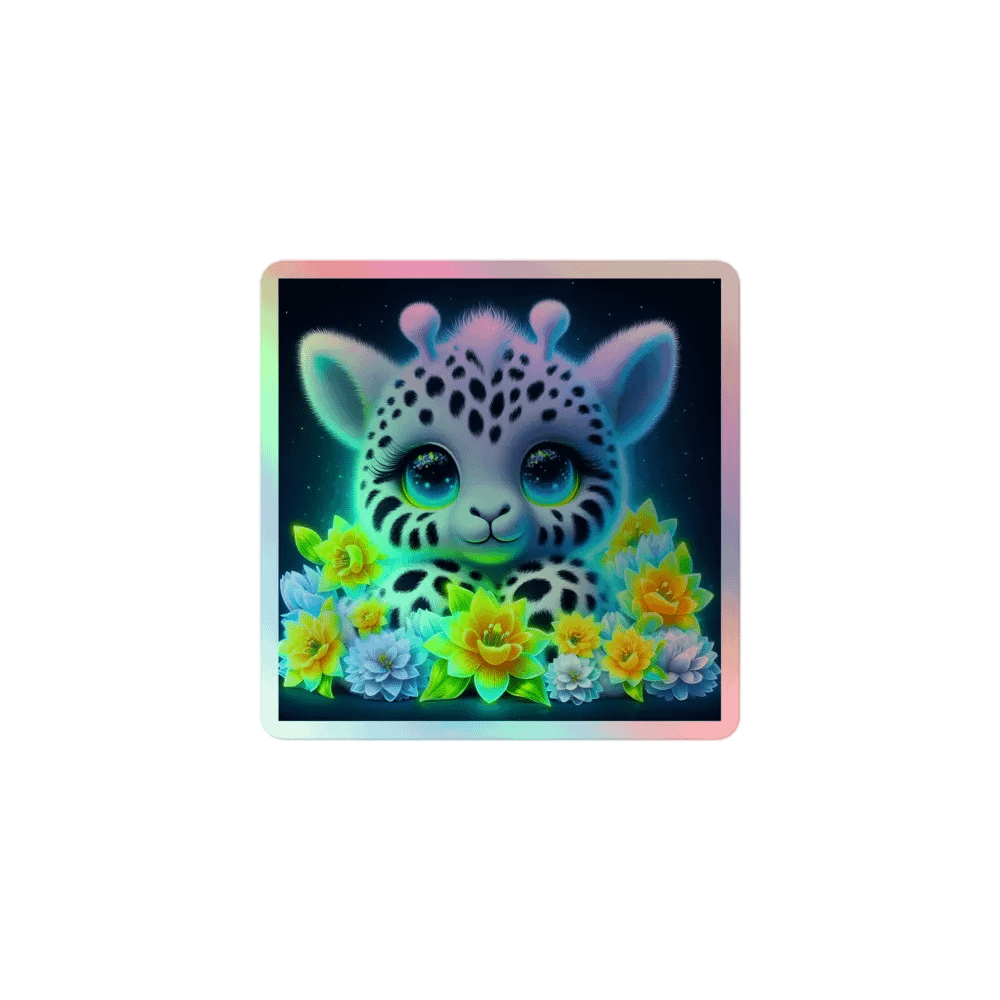 Whimsical Giraffe Holographic Sticker product image (1)