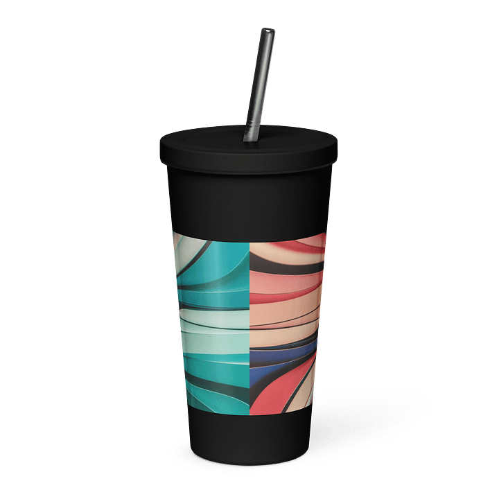 Graphic Grove 20oz Insulated Stainless Steel Tumbler with Straw - Exclusive Abstract Design product image (2)