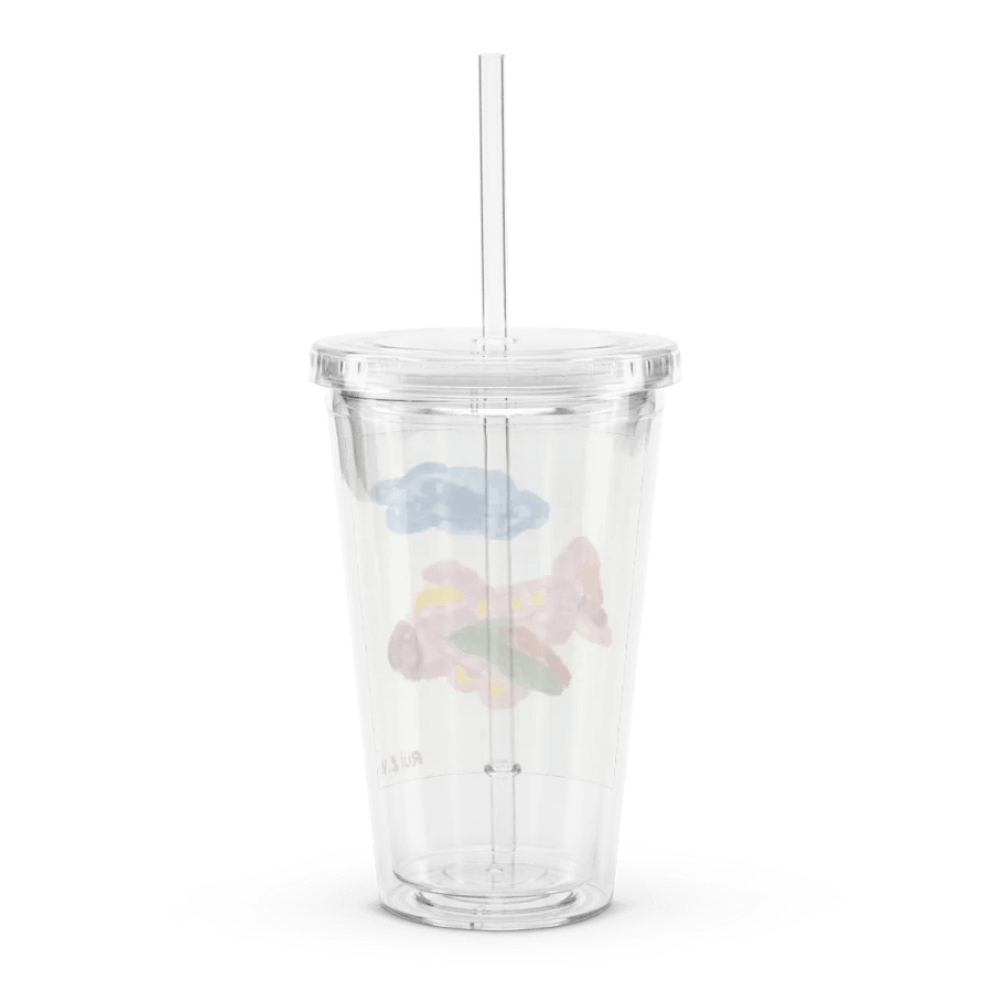 Kid Airplane (Double Wall Clear Plastic Tumbler 16 oz) product image (2)