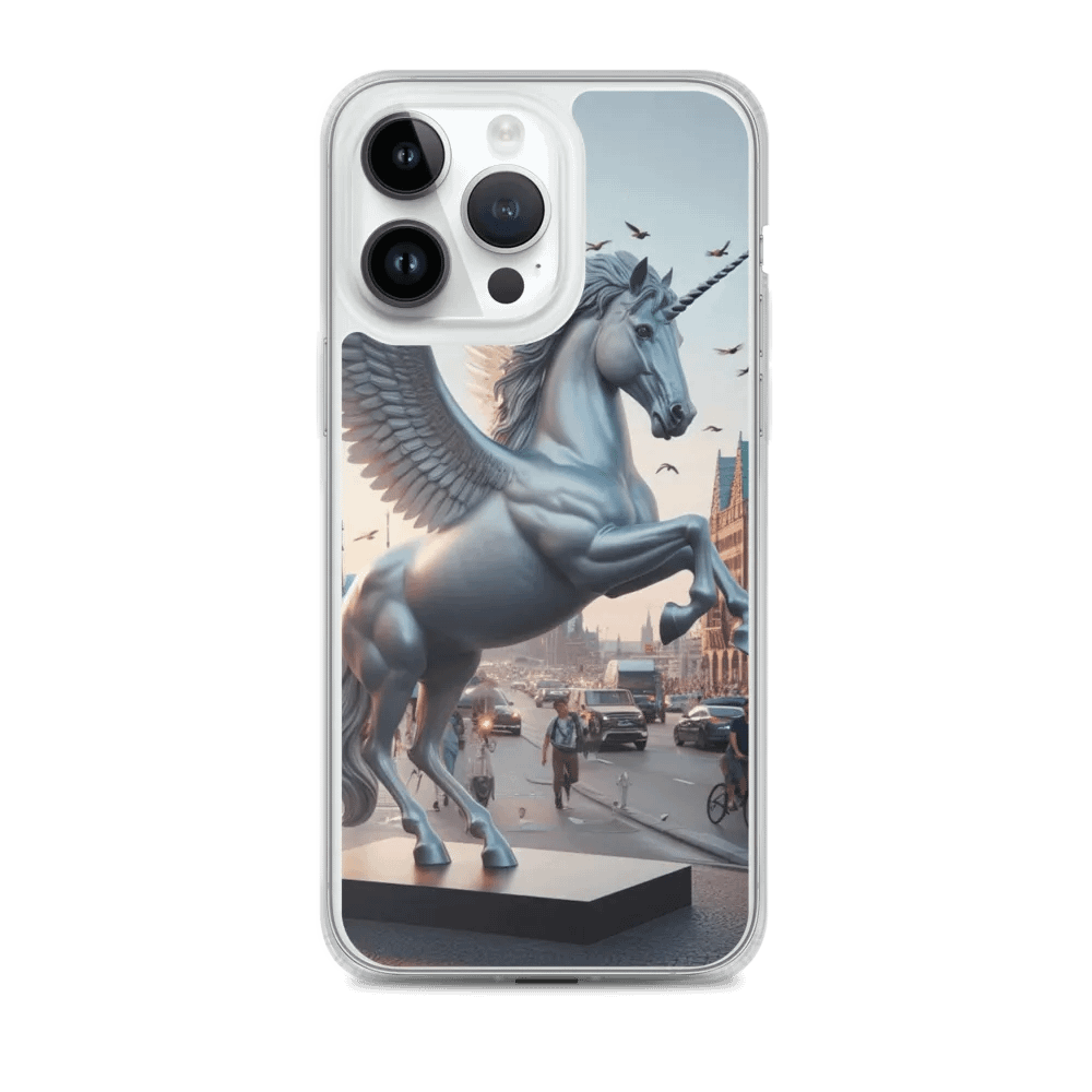 MagSafe® Clear Case for iPhone® | Ebon Majesty: AI-Designed Silver Winged Unicorn product image (2)